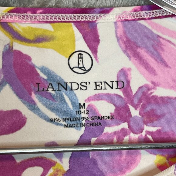 Lands End Women Floral Sun Shade UPF 50 Long Sleeve Relaxed Rash Guard Top M - Picture 7 of 11
